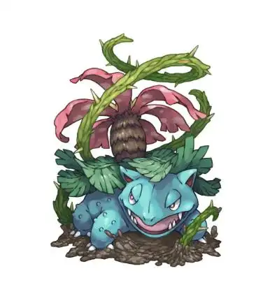 mega之后的妙蛙花体型变大但并不十分明显,而体重却明显增重(重了超过