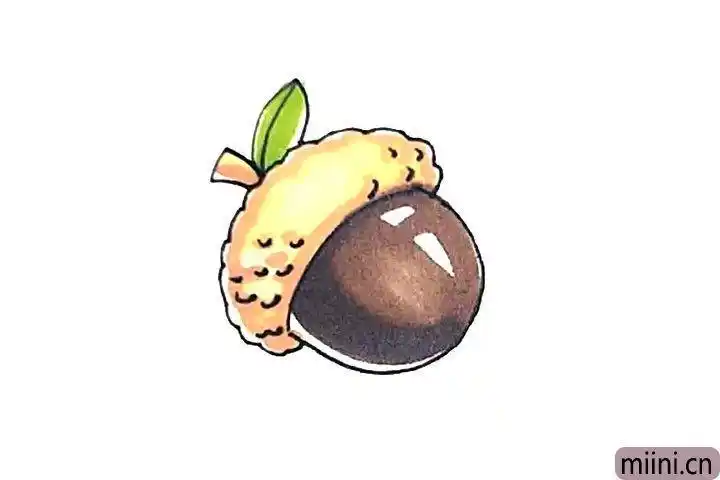 橡树果卡通绘画橡树果实橡子简笔画小松鼠简笔画