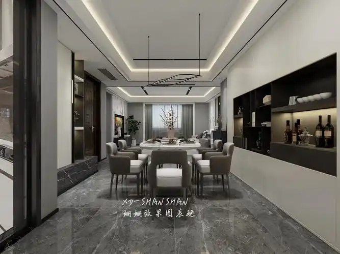 现代,轻奢,黑白灰家装效果图表现