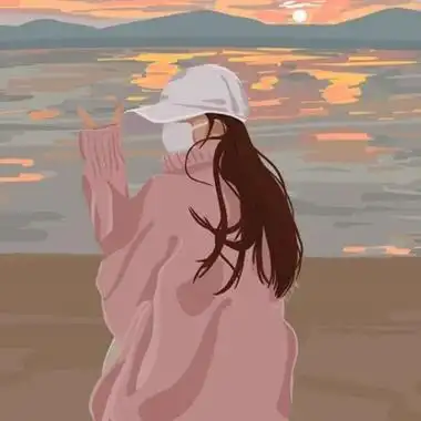 高清文艺手绘唯美背影女图片头像,女生头像图片