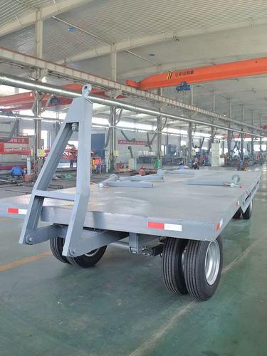 叉车牵引式平板车货物周转运输重型拖车大吨位厂区四轮转向后挂车