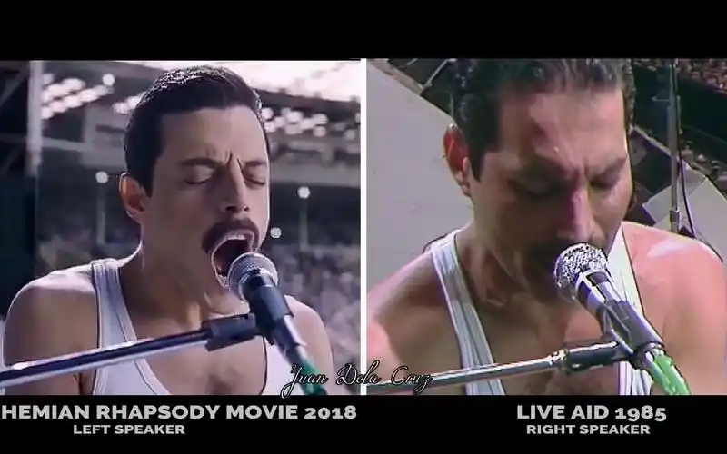 高清波西米亚狂想曲queen现场左右对比90画面同步太敬业了