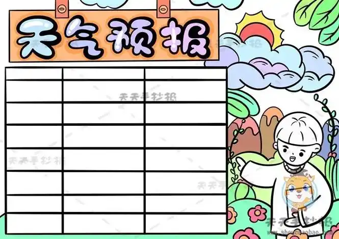 清晰简洁的天气预报手抄报画法天气预报手抄报简单易学绘画说明