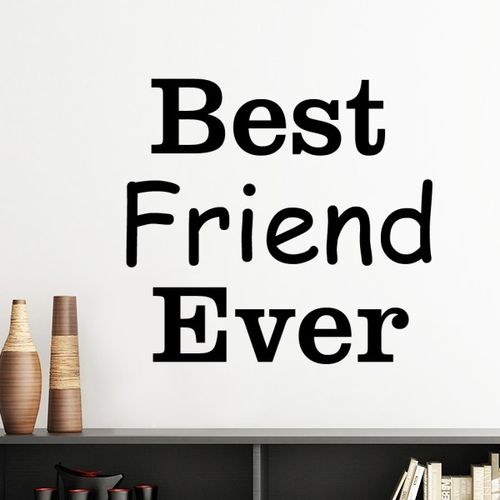 好朋友英文段子一生的友谊短语剪影图案墙贴纸卧室可移除贴画