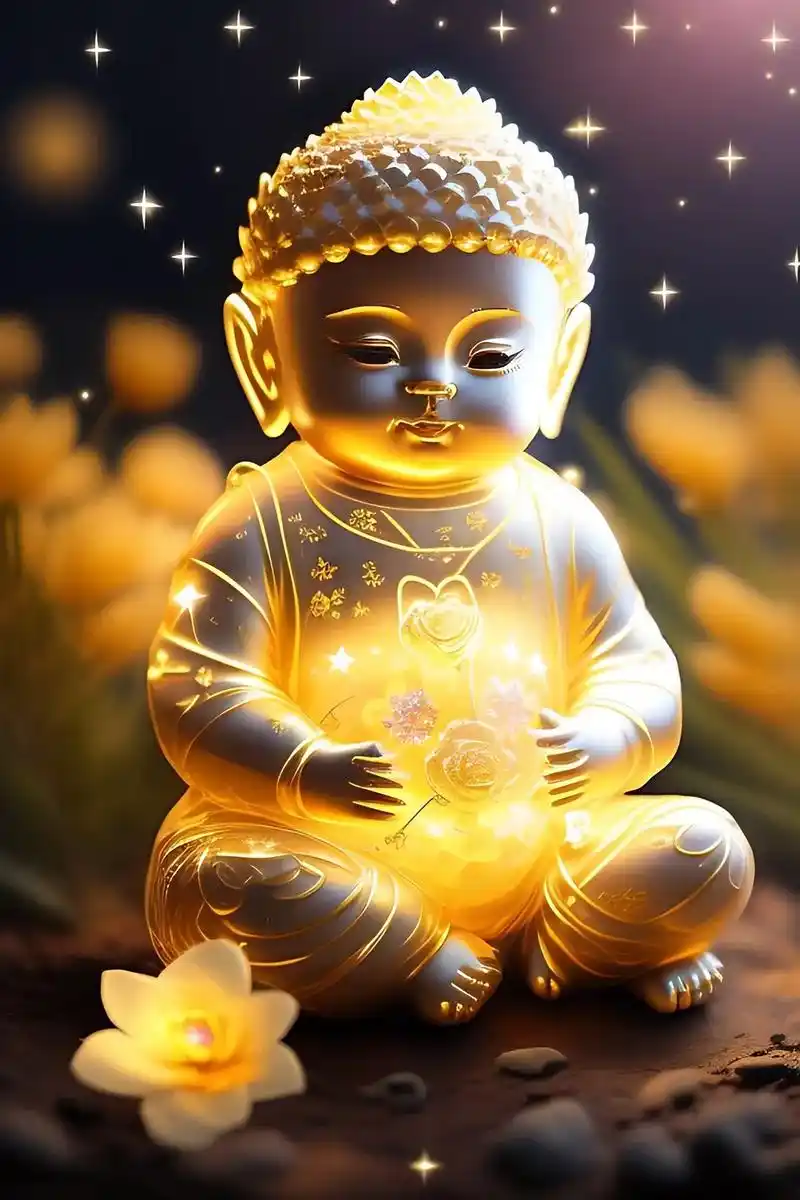 小和尚,佛光普照,今年换这张壁纸试试!#挑一张壁纸换上吧