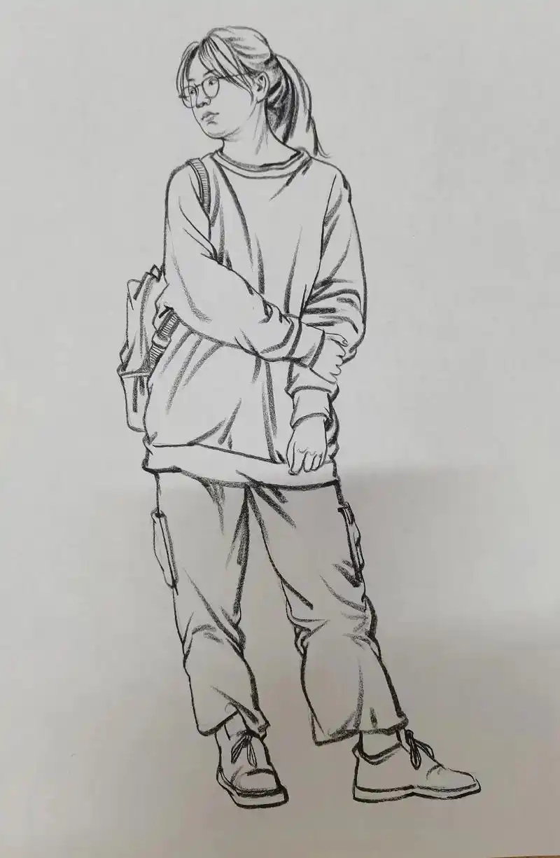 现代手绘人物 - 抖音