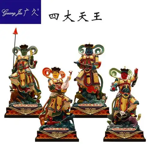 彩绘纯铜四大天王佛像一套供奉家用四大金刚护法神像雕像摆件优惠券