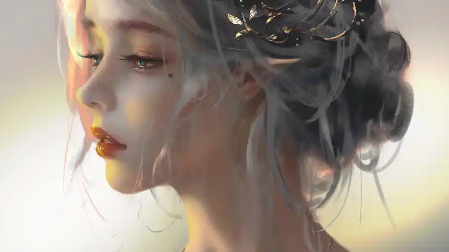 唯美图片女生侧脸低头高清-动漫壁纸 - 壁纸之家