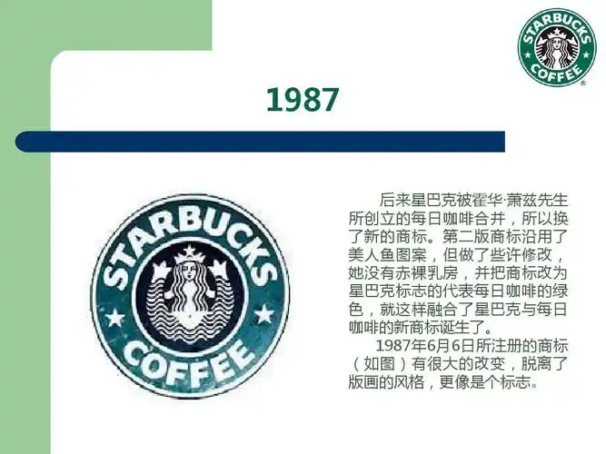平面设计—星巴克logo演变ppt模版