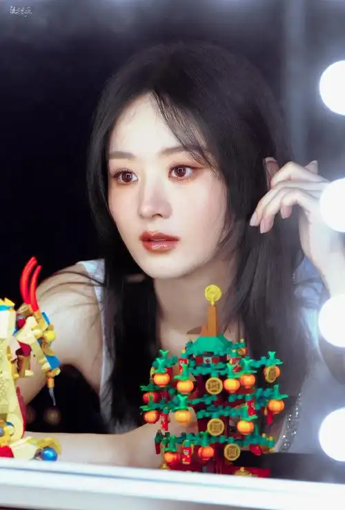 赵丽颖化妆镜随拍