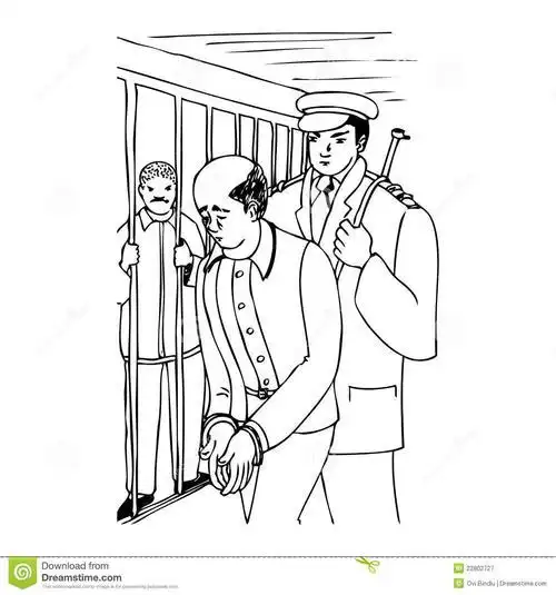 牢房里的犯人简笔画