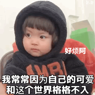 好烦阿我常常因为自己的可爱和这个世界格格不入(萌娃罗熙动图表情包)