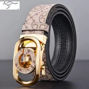 pvc)酷奇160>袋鼠皮带男士真皮2022新款潮腰带男正档品牌奢侈品裤