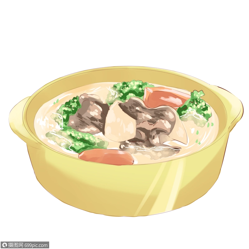 卡通大暑羊肉汤滋补营养