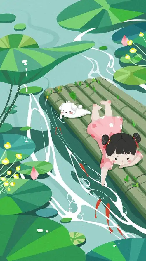 戏水图,夏日萤火