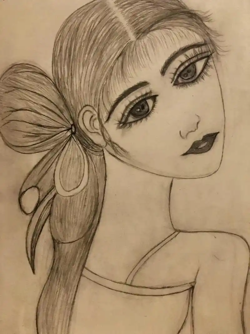 铅笔画《回眸》#叹人间惊鸿醉含情一笑的美 - 抖音