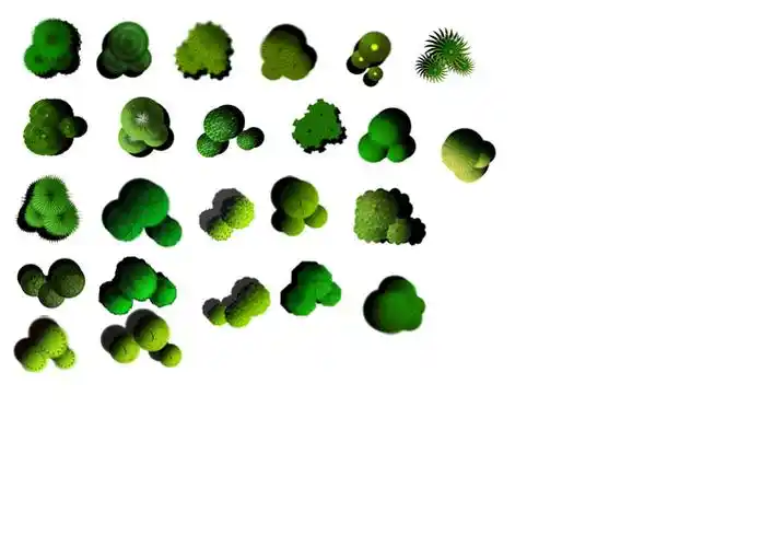 爽呆了的ps灌木图例