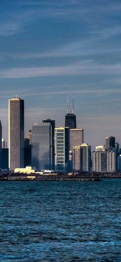 芝加哥,城市,摩天大楼,海,美国 iphone 壁纸