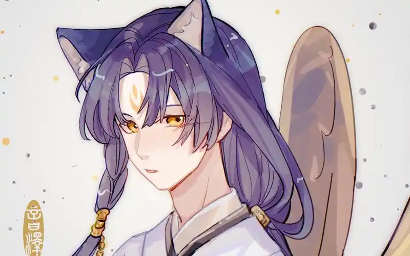 procreate食物语猫耳子推燕作画过程