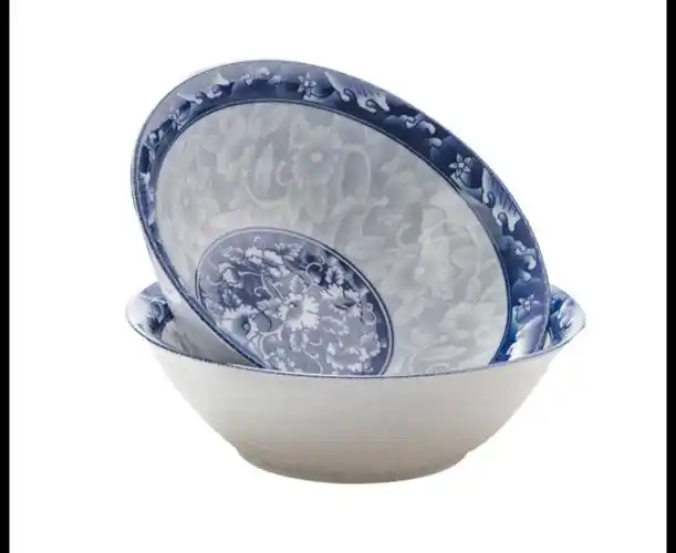 瓷物语日式家用拉面碗大号青花瓷斗笠碗8英寸汤碗吃饭碗泡面碗陶瓷