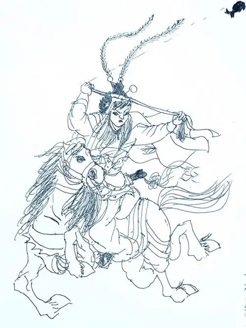 抽动症仔仔画的水浒传人物扈三娘