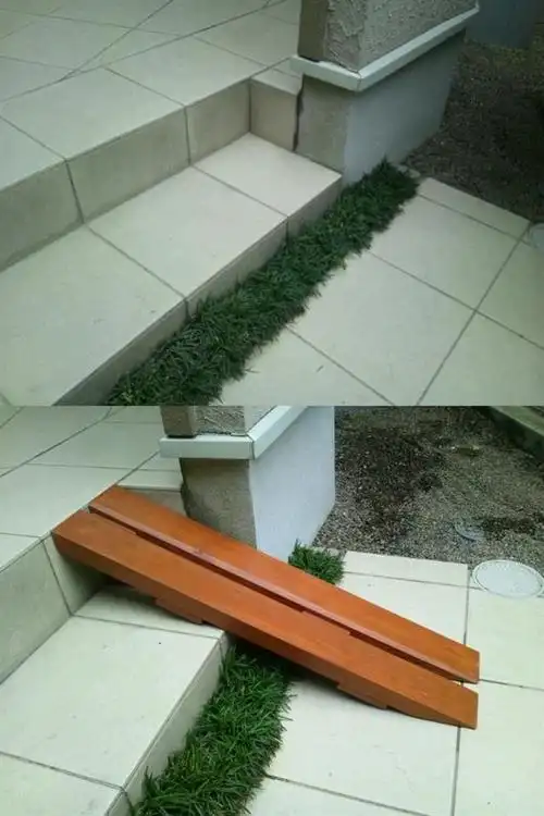 不过话又说回了,其实这种台阶上加斜坡的设计,国内也常见,不过常见的