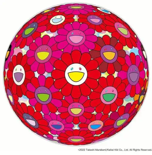 村上隆新品海报二次发售大红花太阳花海报