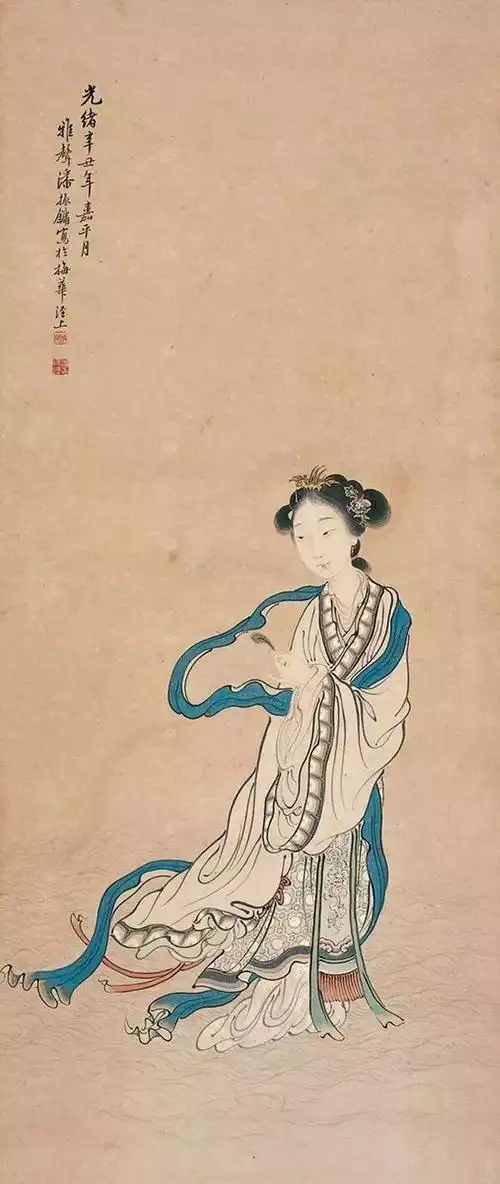 清代画家潘振镛的工笔画仕女画