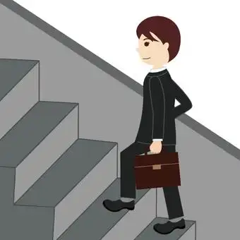 一个商人走上楼梯