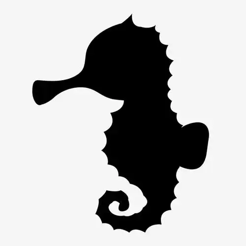 海马黑色剪影免抠素材免费下载_觅元素51yuansu.com