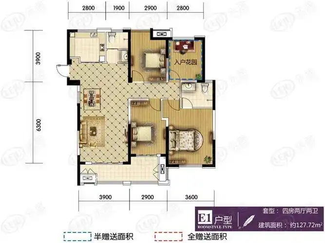 和顺·东方花园e1户型户型图