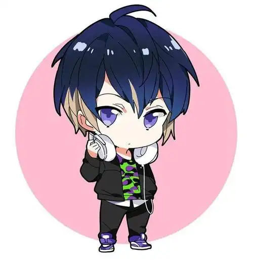 q版漫画人物萌男黑白