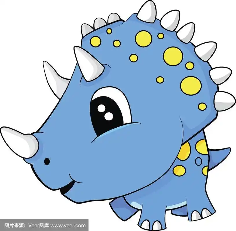 可爱的卡通宝宝三角龙恐龙