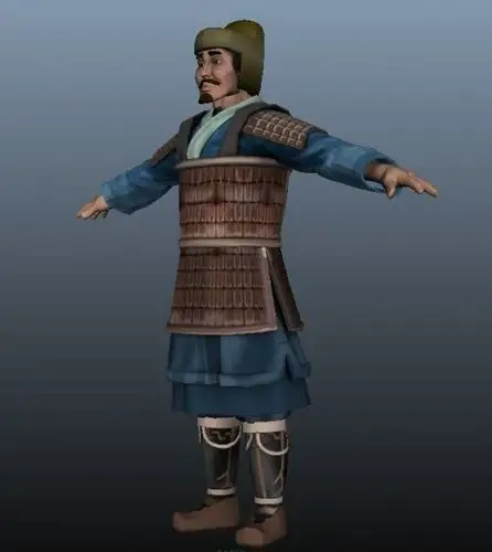 古代拿剑士兵maya绑定模型下载 带动作模型