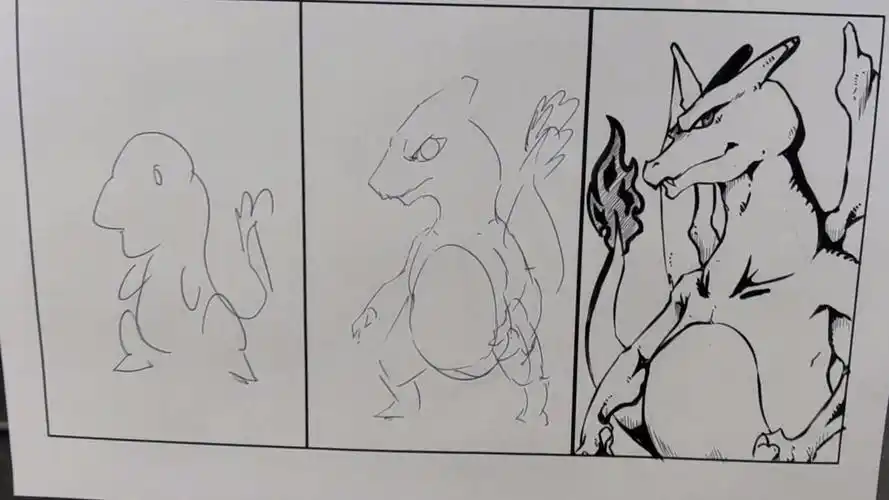 胖子10分钟画宠物小精灵进化过程,10秒钟你猜到是哪只了吗?