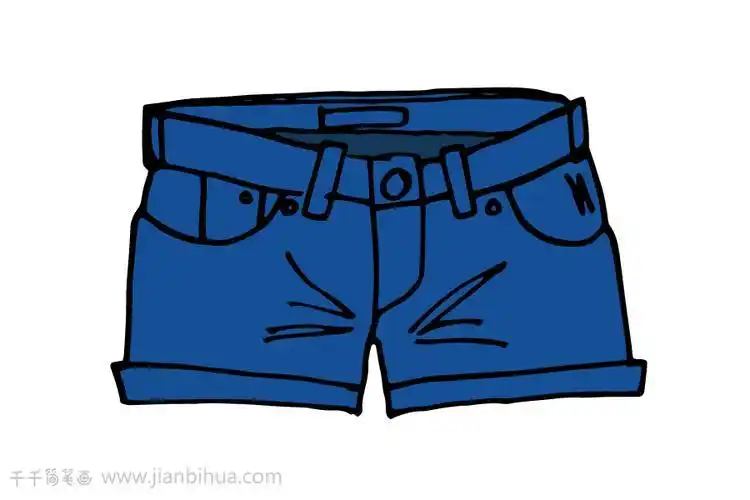彩色短裤简笔画