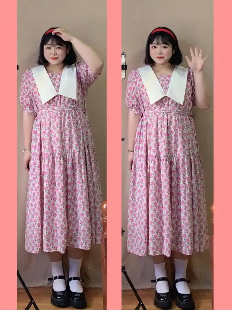 160cm150斤大码甜妹穿搭糖份超标哦 #百搭打底裙#穿上这件打底裙你就