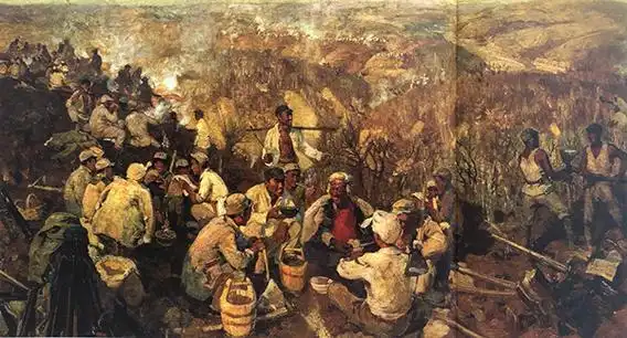 石鲁《南泥湾途中》国画