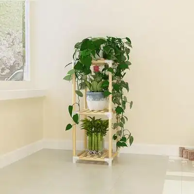 绿萝花架置物架 多功能 创意实木客厅阳台落地式多肉花架子花盆架