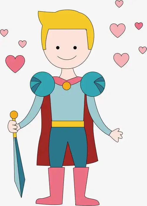 装饰图案卡通王子矢量图