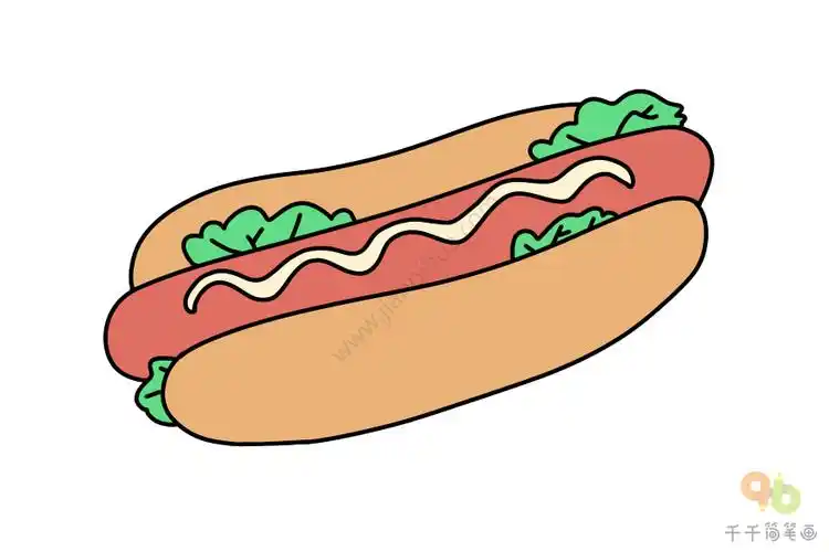 两分钟画热狗简笔画