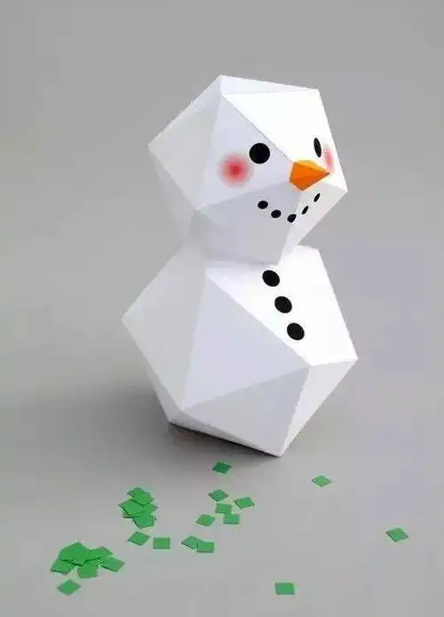在家玩雪系列之立体雪人折纸