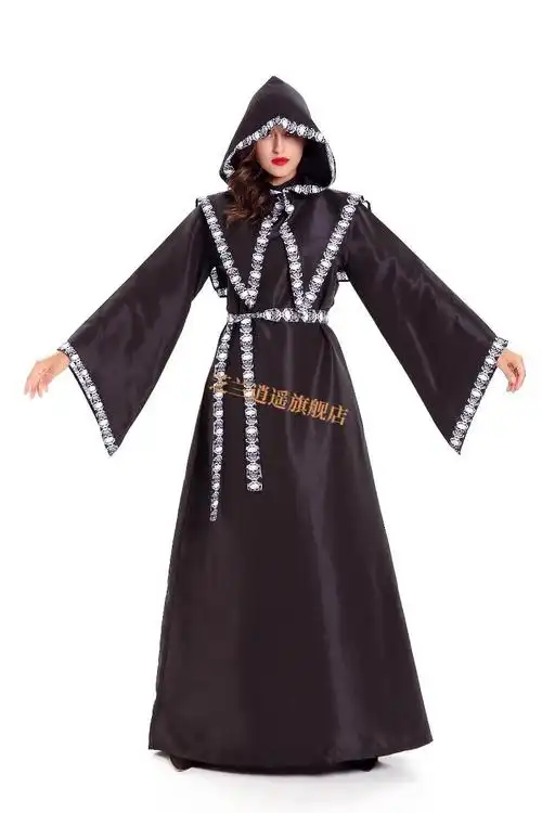 魔法师长袍 万圣节成人cos巫师服恶魔长袍魔法师服装男女化妆舞会表演