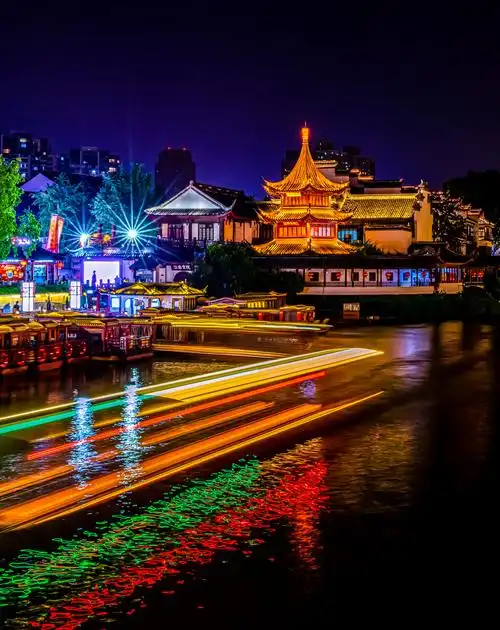 南京夫子庙秦淮河夜景秦淮河畔夜色
