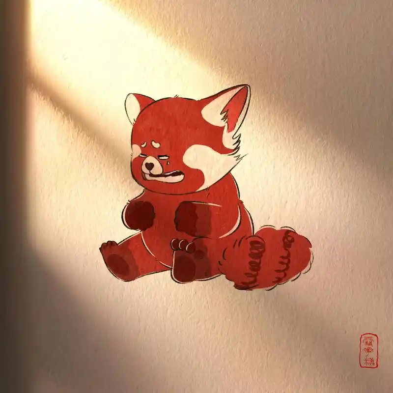 青春变形记简笔画教程.祖传变身的红熊猫"永远不要为别人退缩 - 抖音