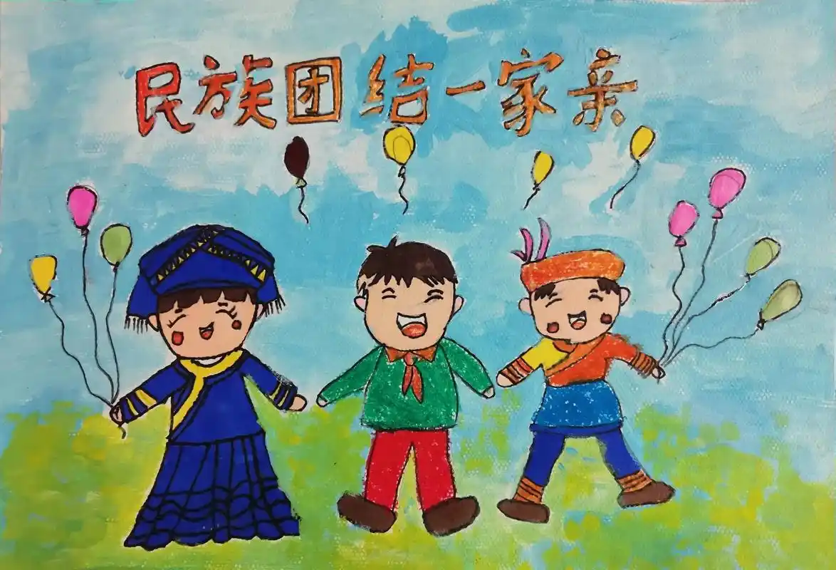 醉墨轩孩子们的绘画作品童心向党