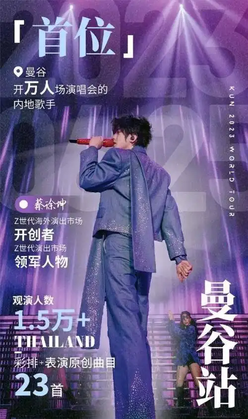 蔡徐坤c位出道六年坚持原创音乐舞台王者用实力说话