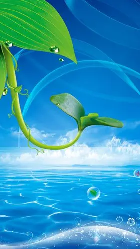 蓝色小清新补水护肤psd分层h5背景素材