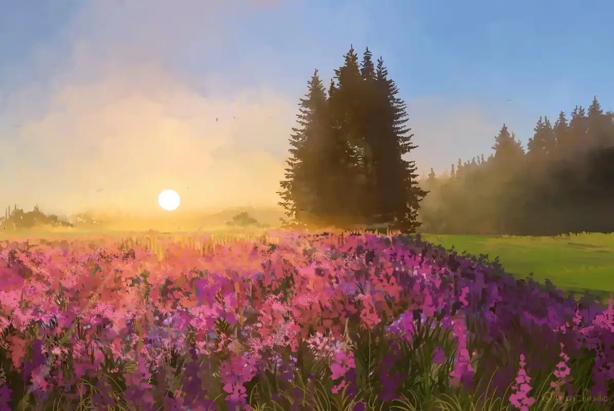 紫色夏日#唯美意境 #治愈系风景 #星空夜晚 #视觉震撼 # - 抖音