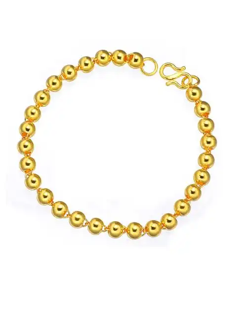 千足金黄金精品手链 光珠手链